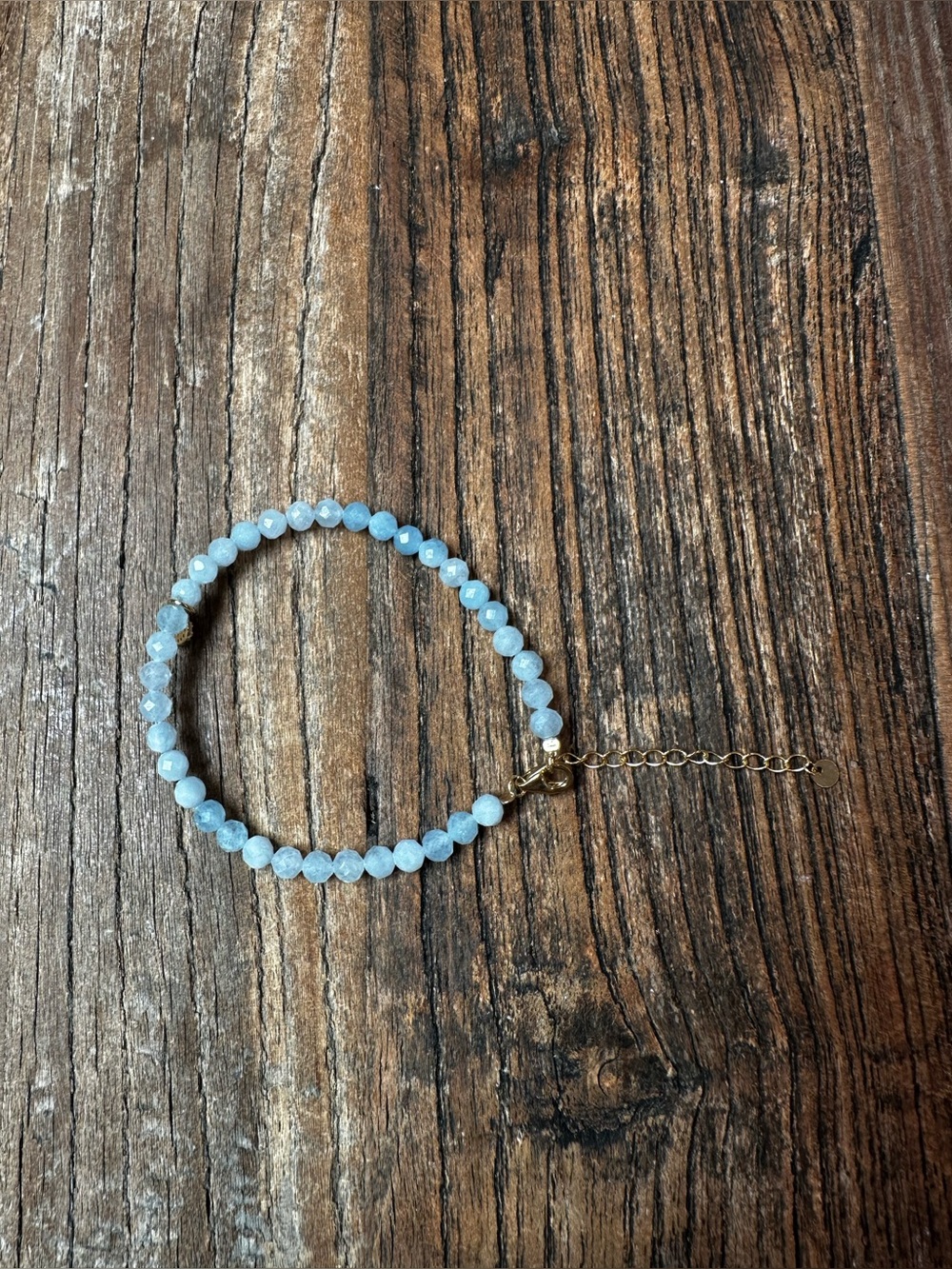 Delicate Light Blue Beaded Bracelet - Women's Jewelry